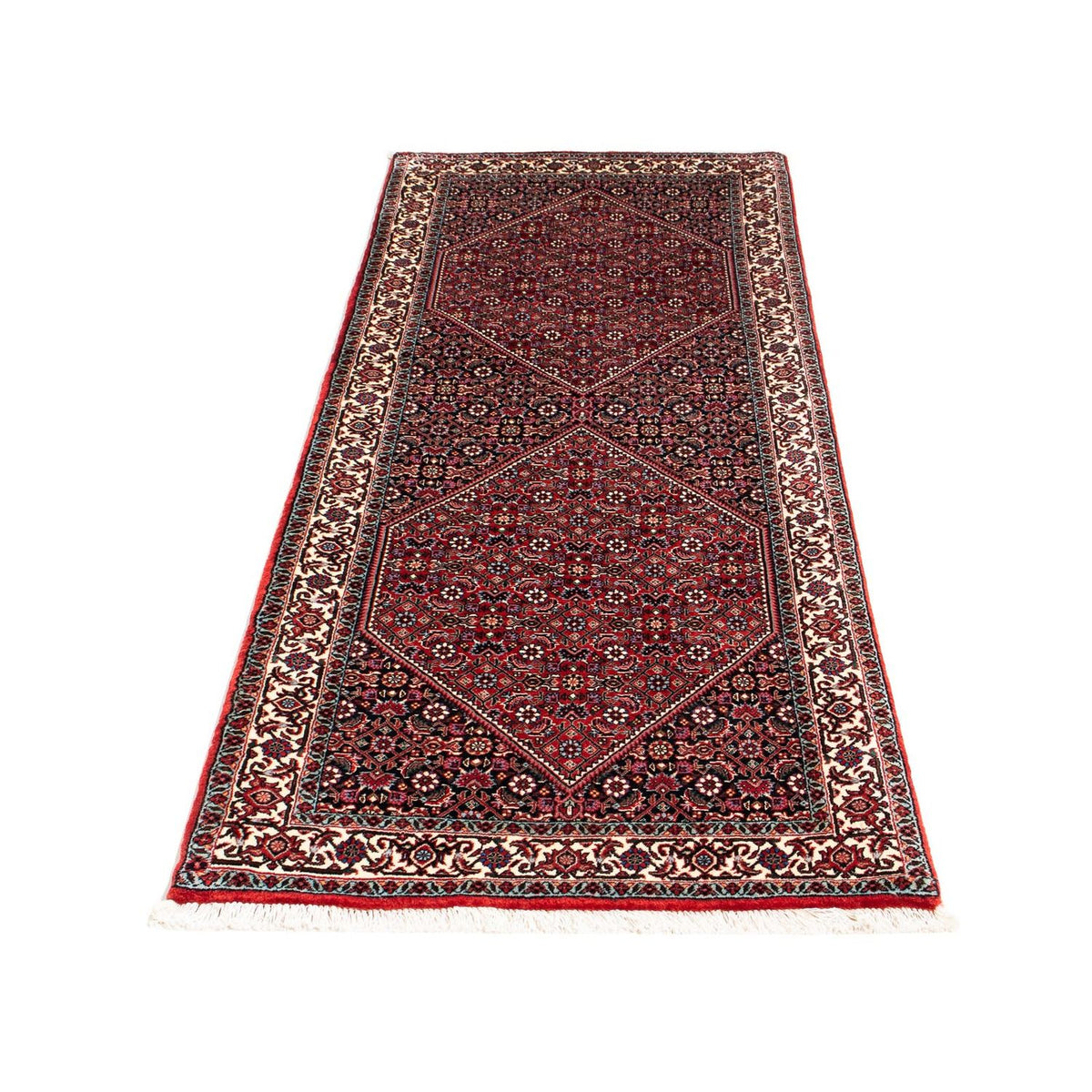 Tapis de couloir Tapis persan - Bidjar - 198 x 74 cm - rouge foncé