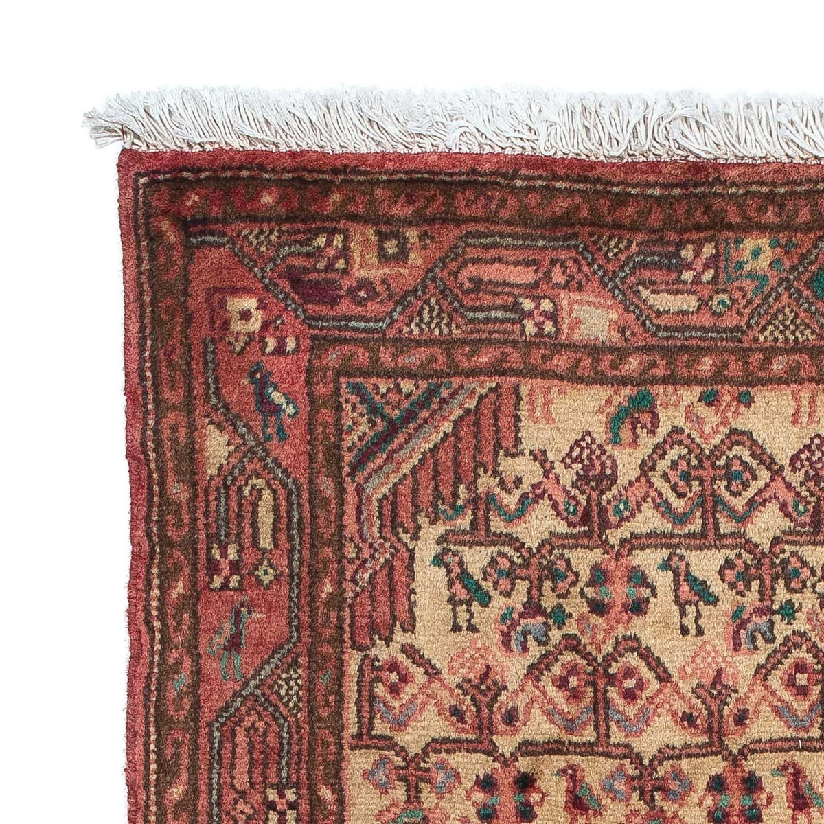 Tapis persan - Nomadic - 126 x 80 cm - rouge clair