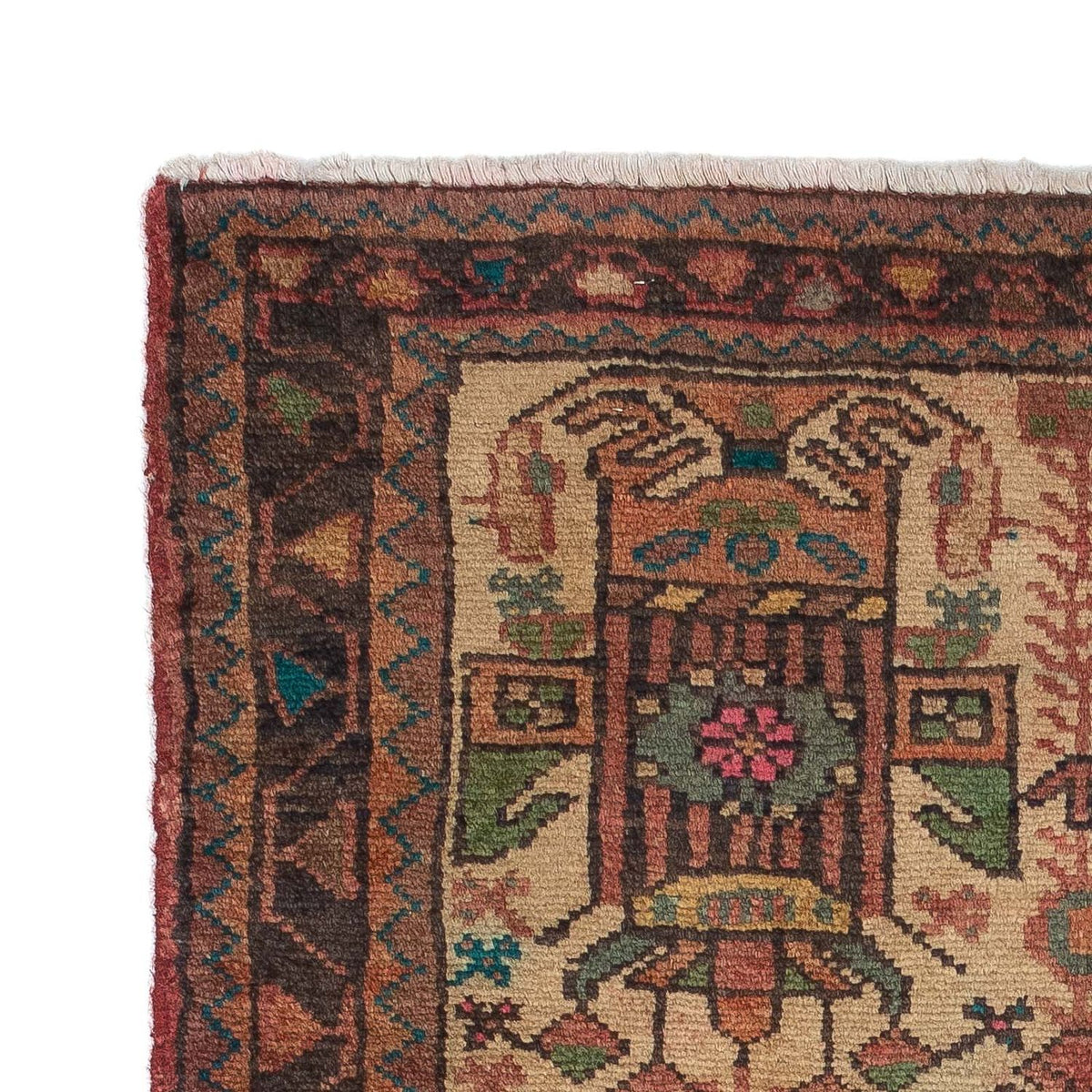 Tapis persan - Nomadic - 124 x 81 cm - marron clair