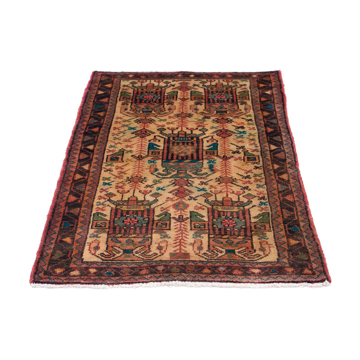 Tapis persan - Nomadic - 124 x 81 cm - marron clair