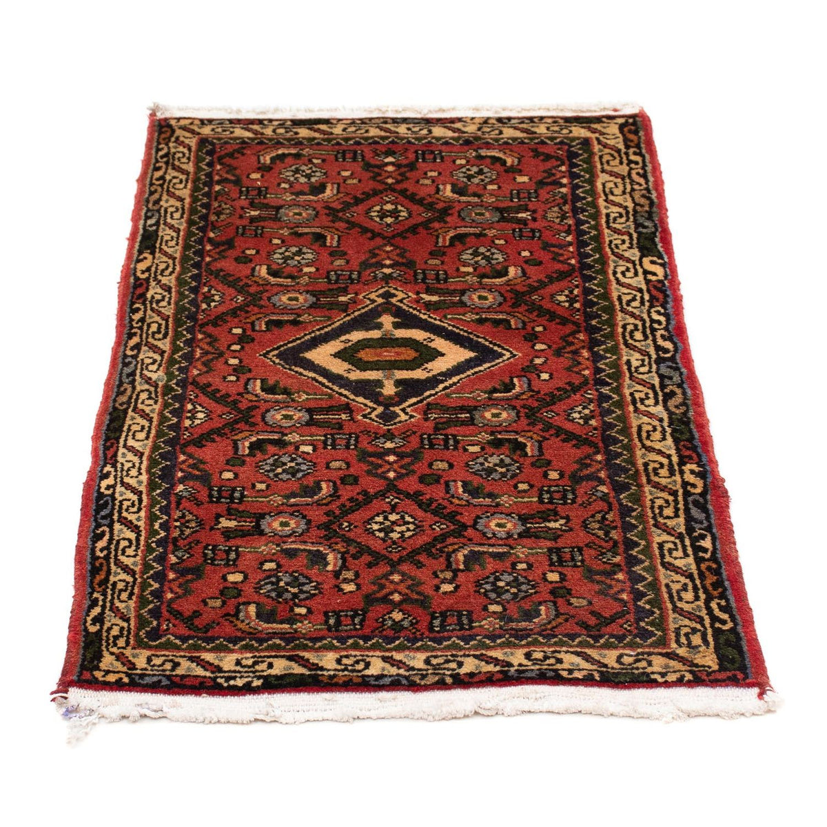 Tapis persan - Nomadic - 88 x 64 cm - rouge foncé