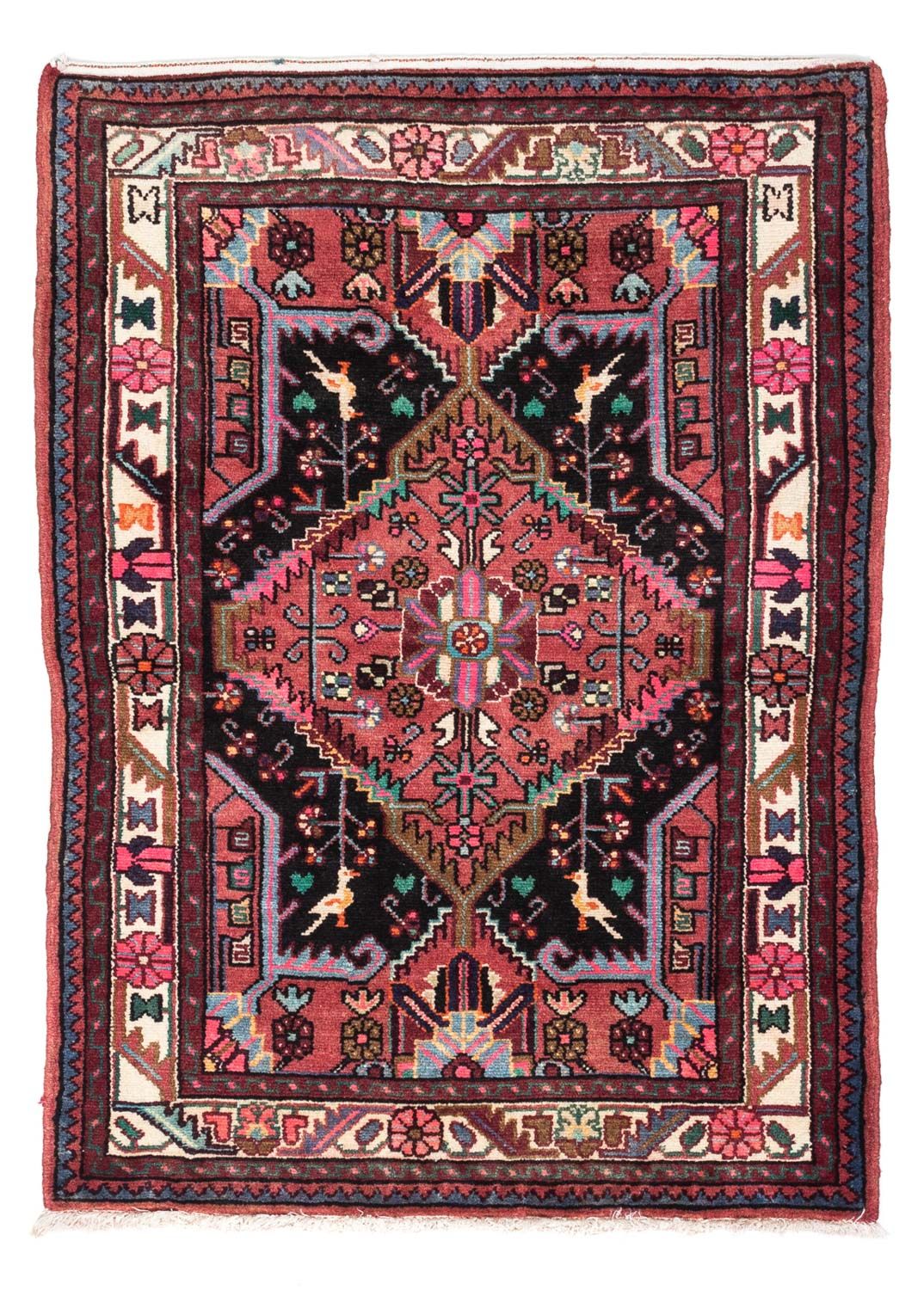 Tapis persan - Nomadic - 116 x 81 cm - rouge clair