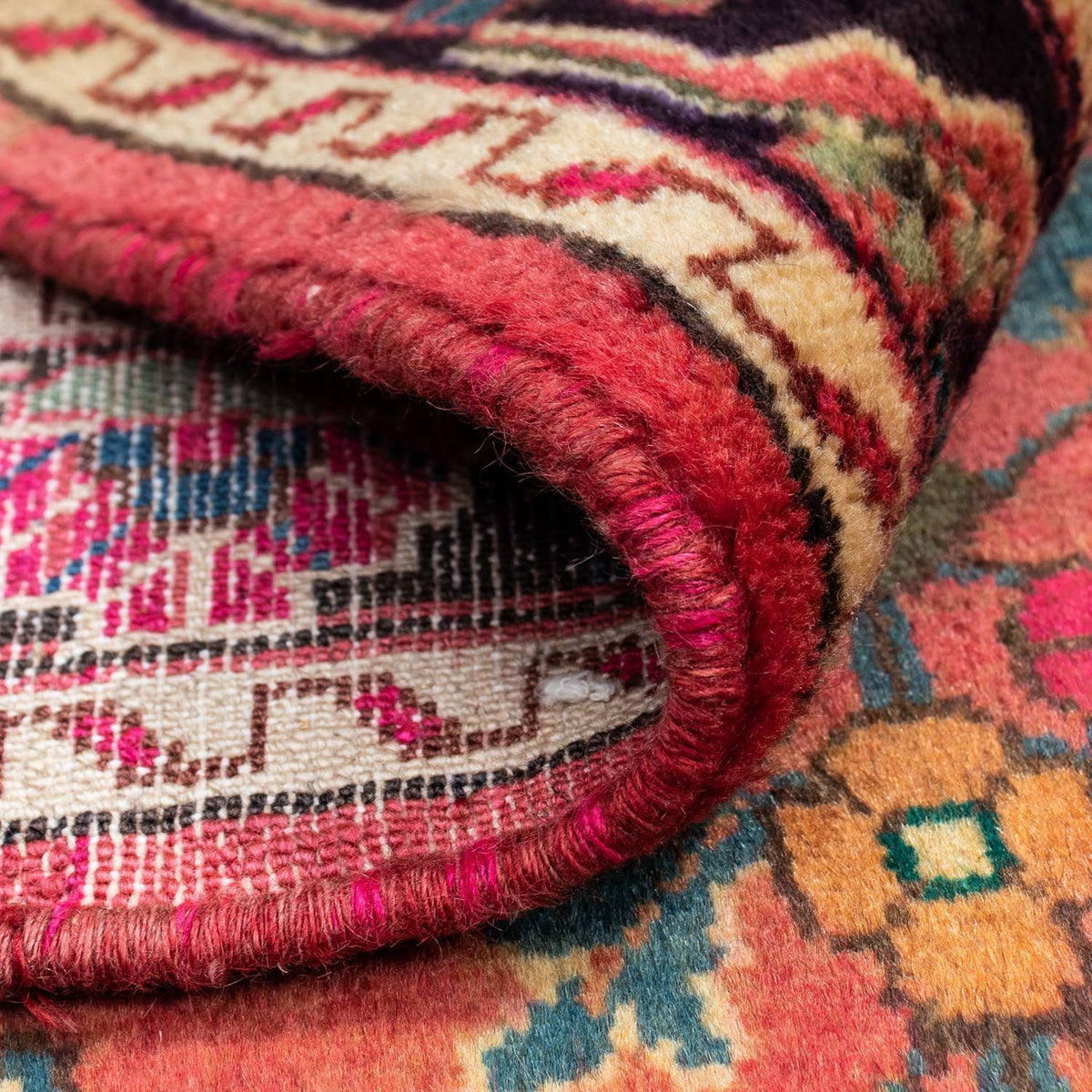 Tapis persan - Nomadic - 131 x 94 cm - rouge clair