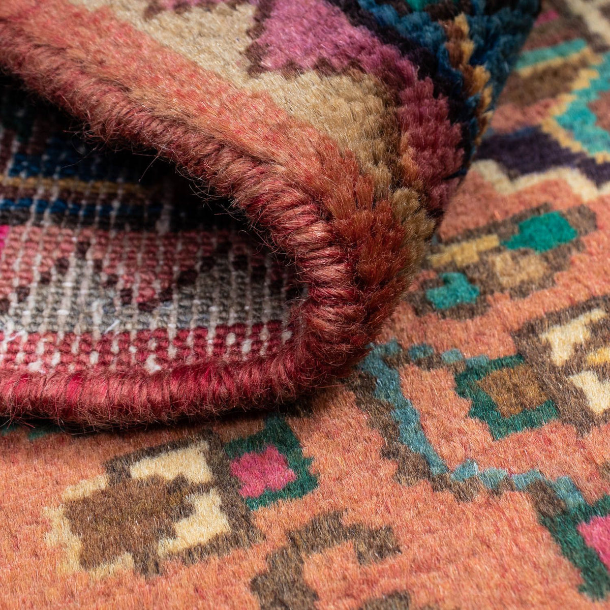 Tapis persan - Nomadic - 140 x 86 cm - rouge clair