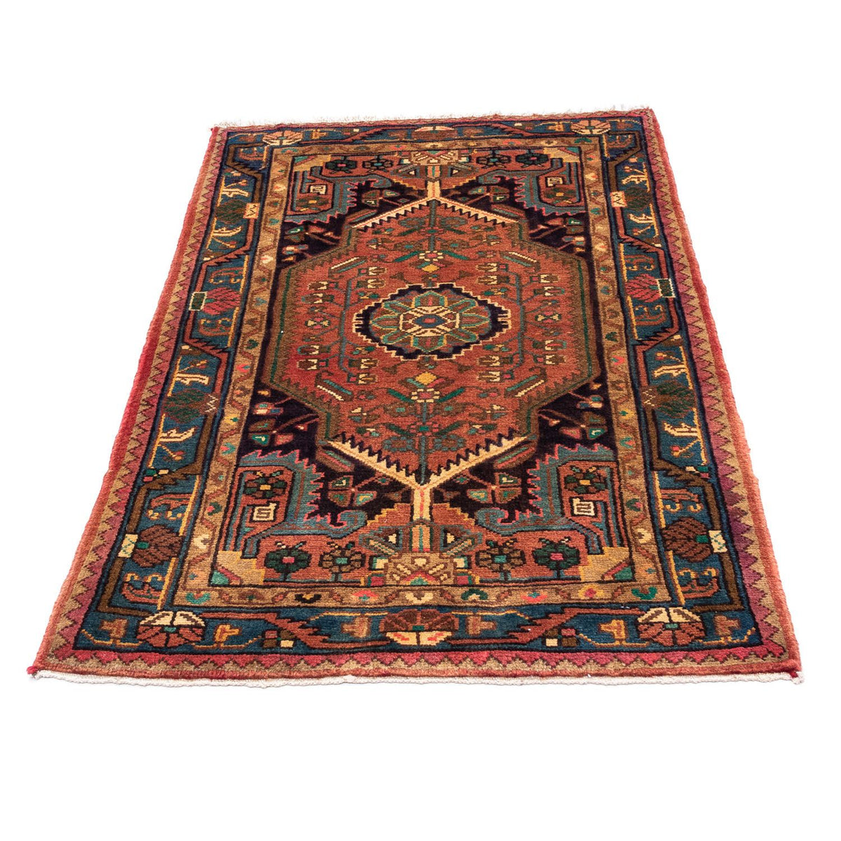 Tapis persan - Nomadic - 140 x 86 cm - rouge clair
