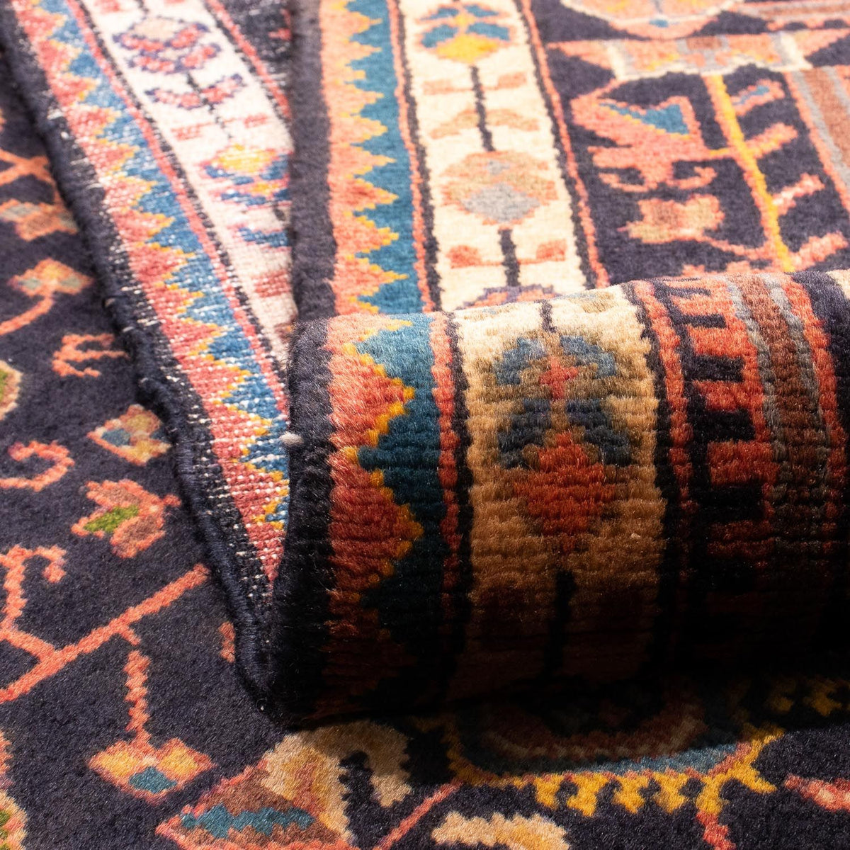 Tapis persan - Nomadic - 216 x 135 cm - bleu foncé