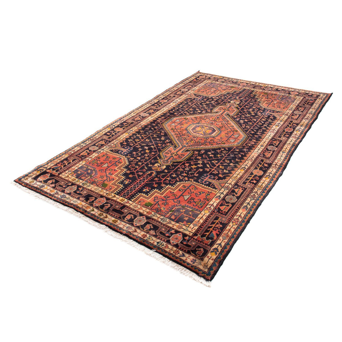 Tapis persan - Nomadic - 216 x 135 cm - bleu foncé