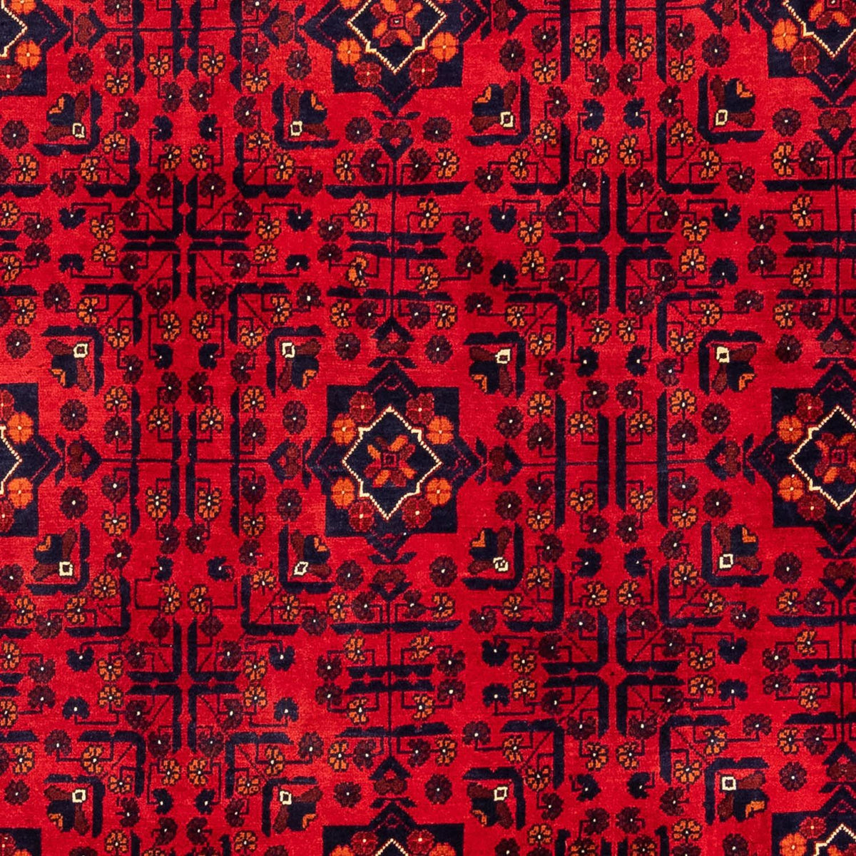 Tapis afghan - Kunduz - 301 x 205 cm - rouge foncé