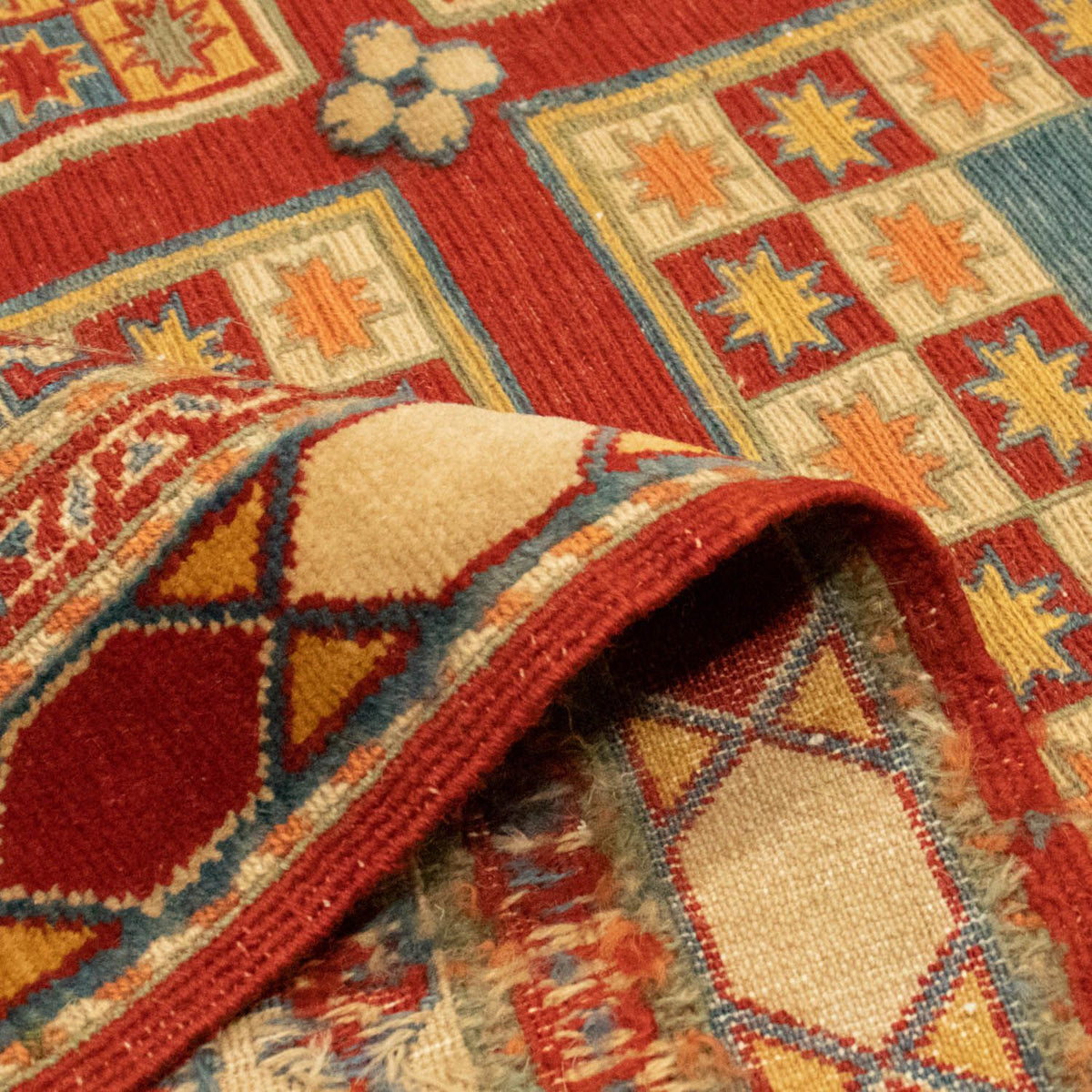 Tapis Kelim - Oriental - 226 x 180 cm - rouge foncé