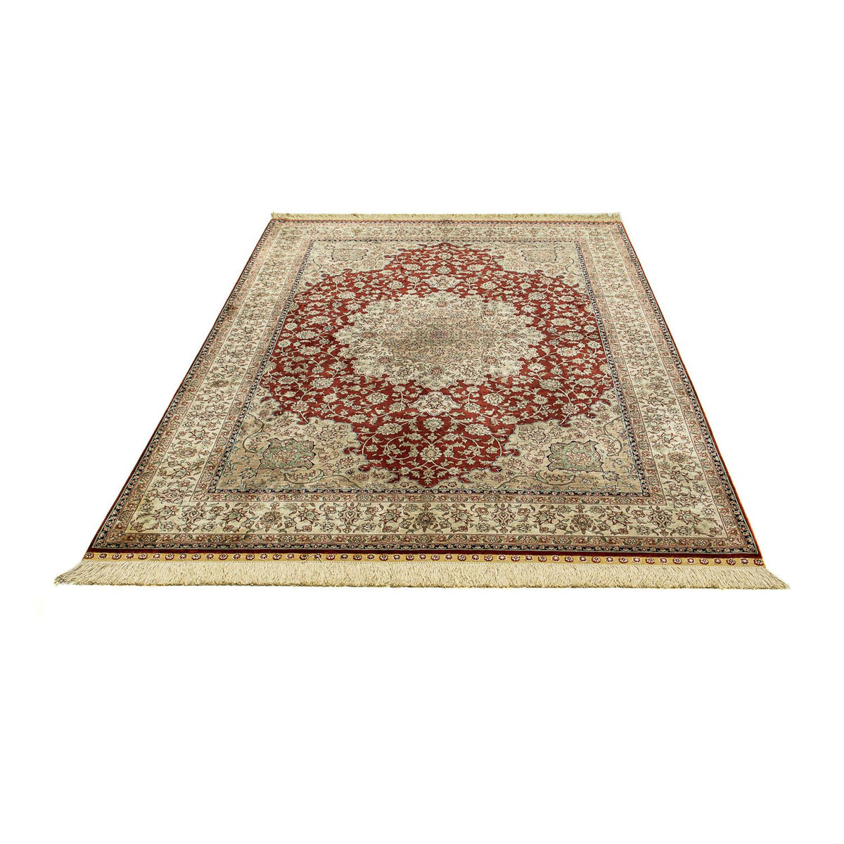 Tapis en soie - Ghom soie - Premium - 216 x 132 cm - bleu foncé