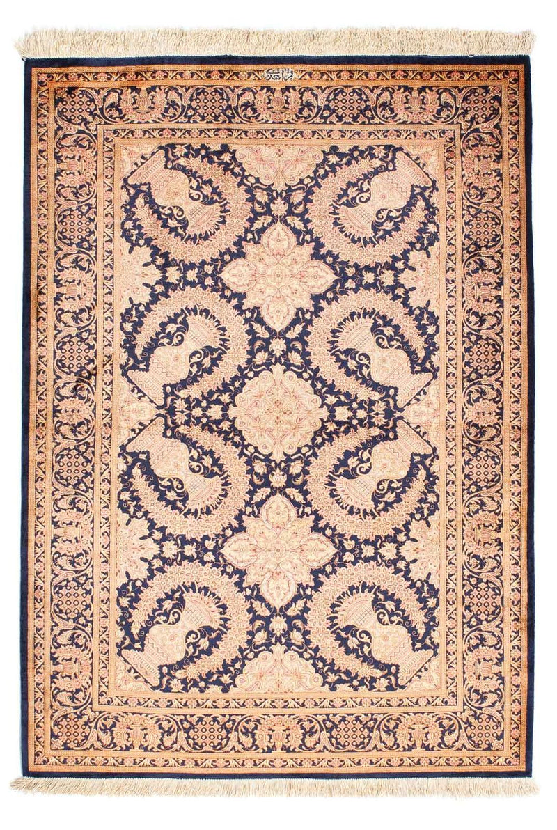 Tapis persan - Ghom - 149 x 102 cm - marron clair