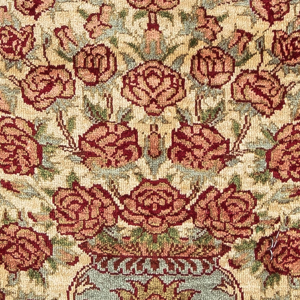 Tapis en soie - Ghom soie - Premium - 41 x 31 cm - beige