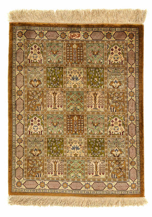 Tapis persan - Ghom - 75 x 54 cm - multicolore