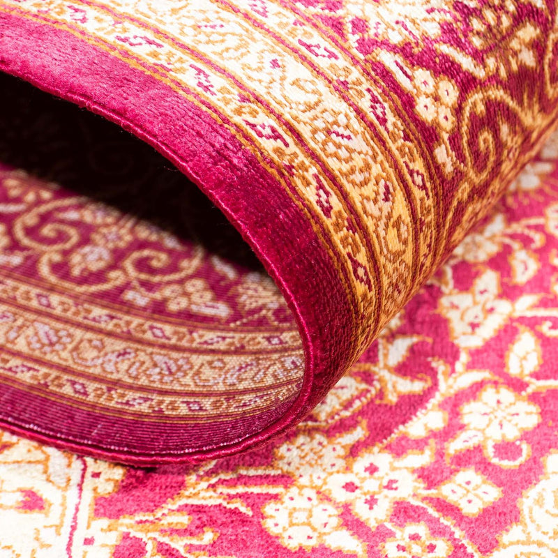 Tapis persan - Ghom - 143 x 95 cm - rouge foncé