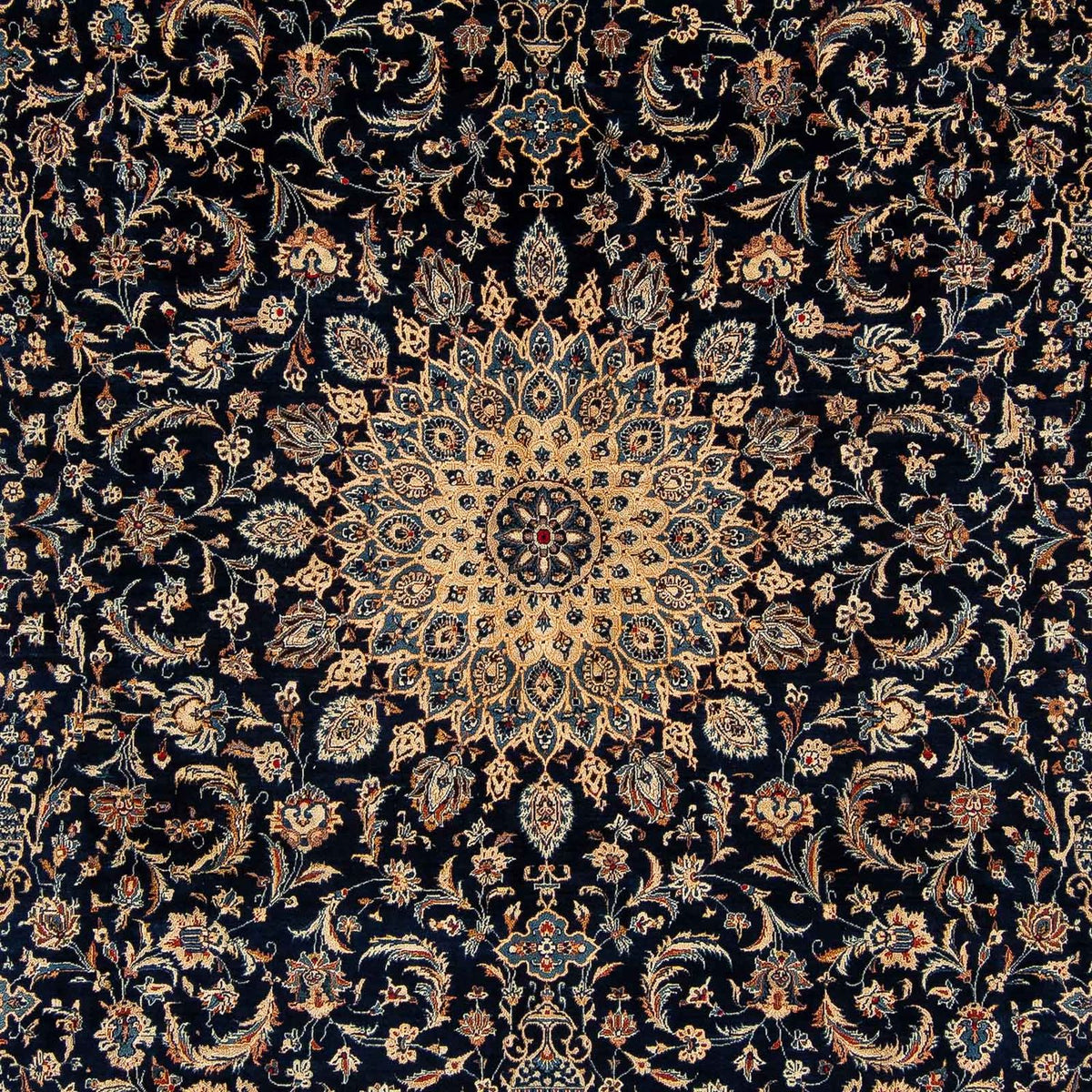 Tapis persan - Classique - 390 x 302 cm - bleu foncé