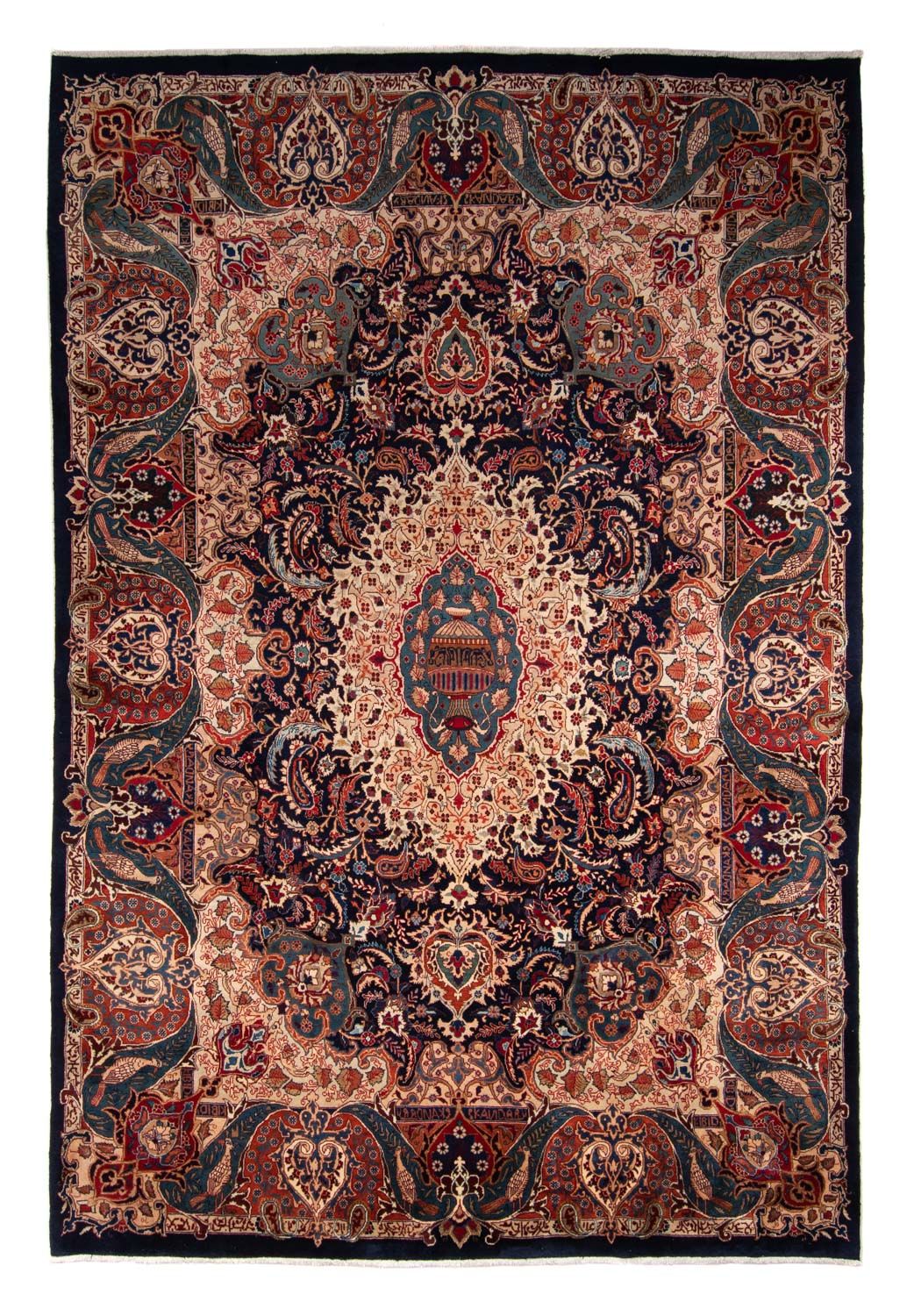 Tapis persan - Classique - 369 x 260 cm - bleu foncé