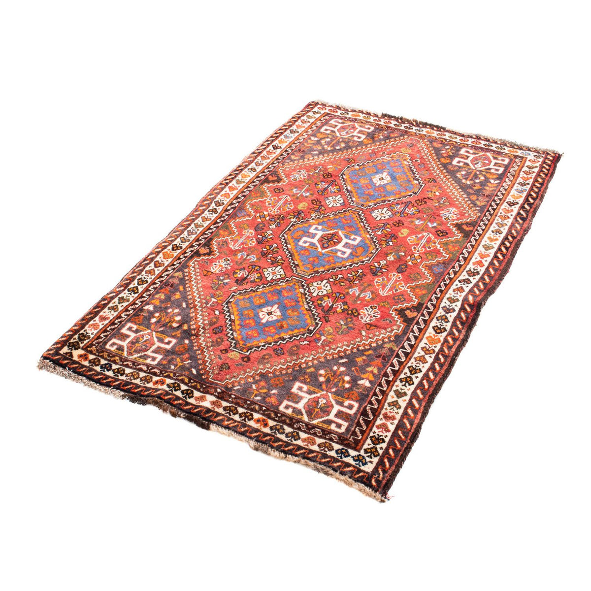 Tapis persan - Nomadic - 124 x 80 cm - rouge foncé