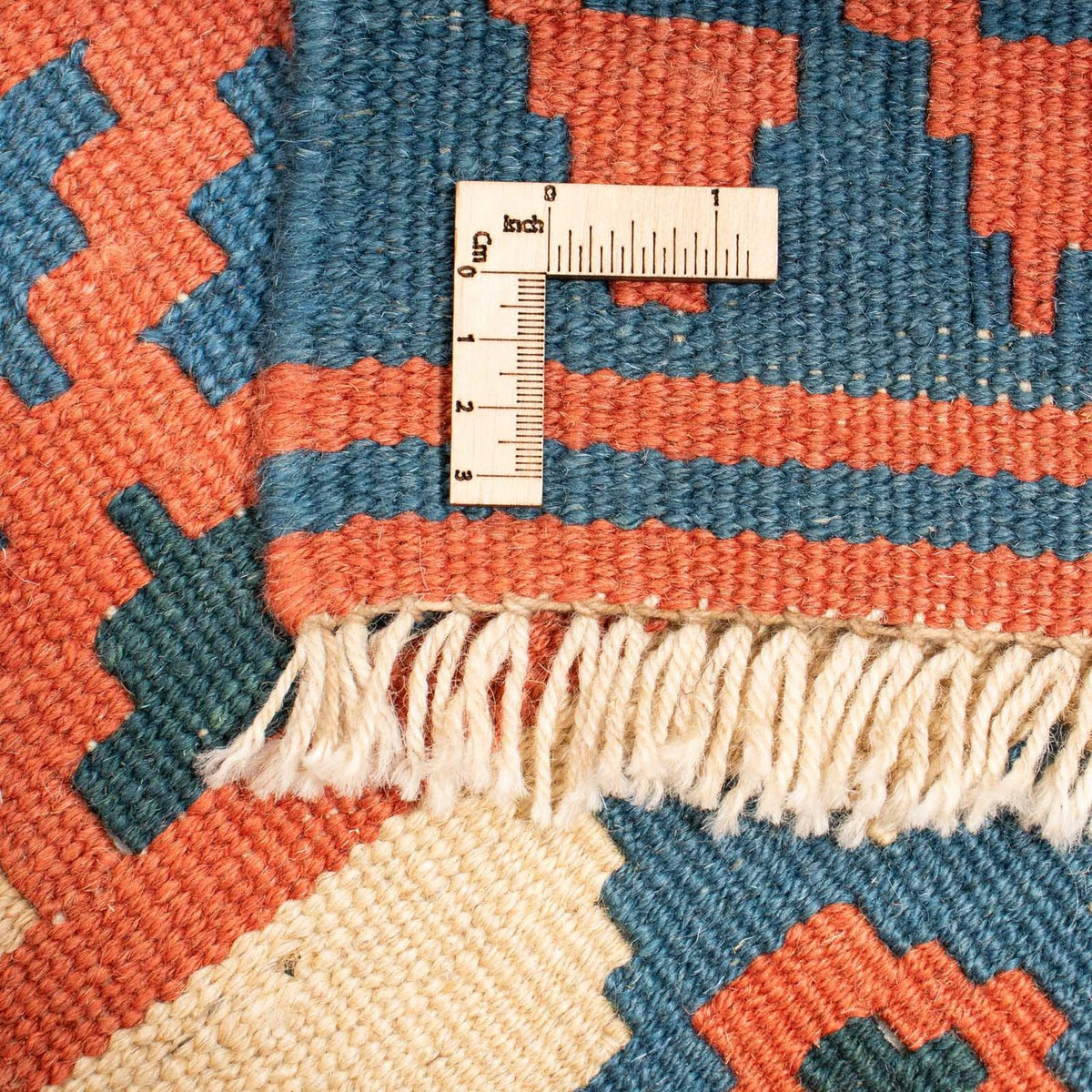 Tapis Kelim - Oriental carré - 212 x 197 cm - bleu
