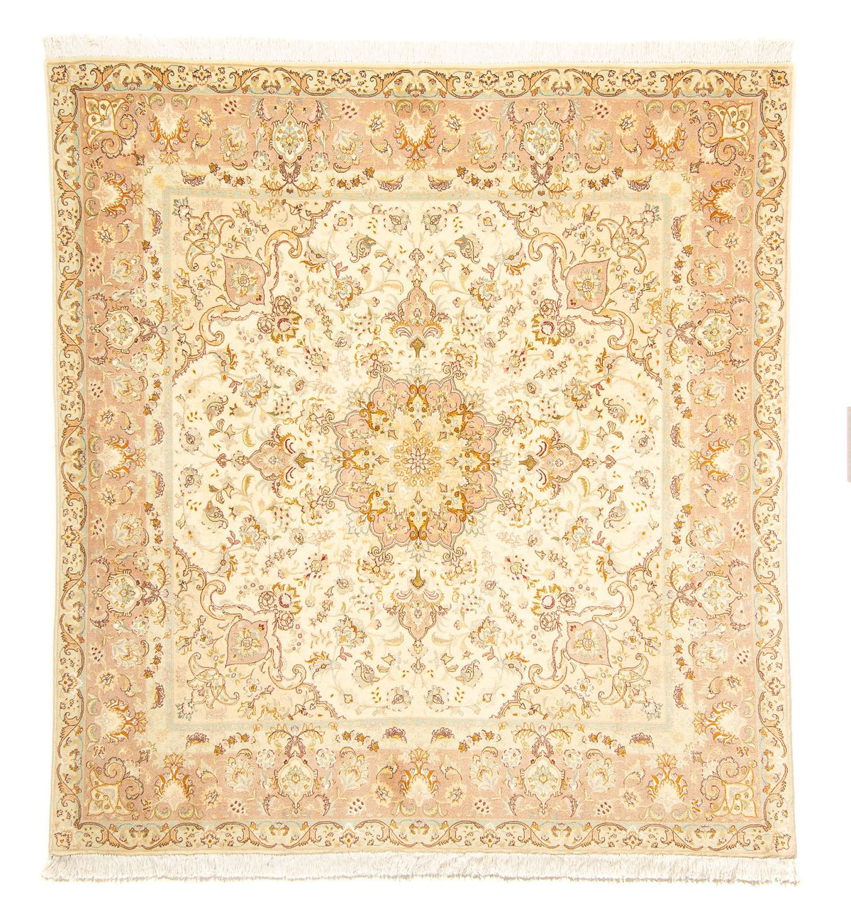 Tapis persan - Tabriz - Royal carré - 210 x 202 cm - beige