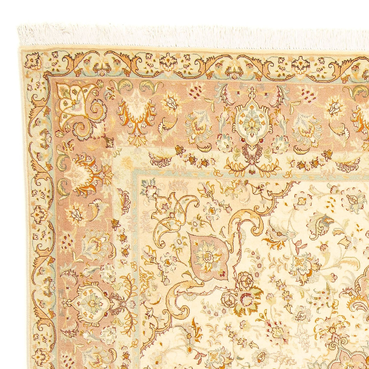 Tapis persan - Tabriz - Royal carré - 210 x 202 cm - beige