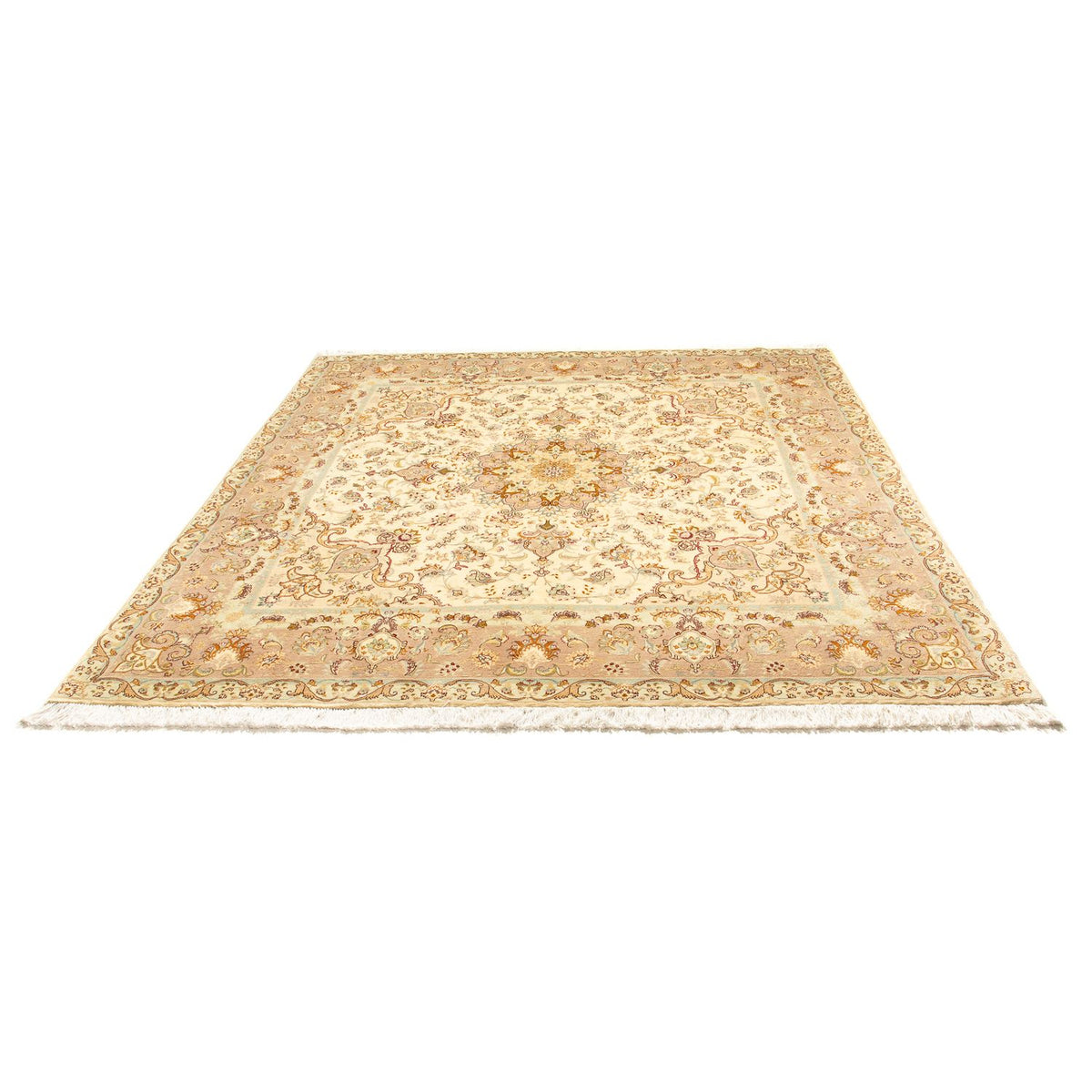 Tapis persan - Tabriz - Royal carré - 210 x 202 cm - beige