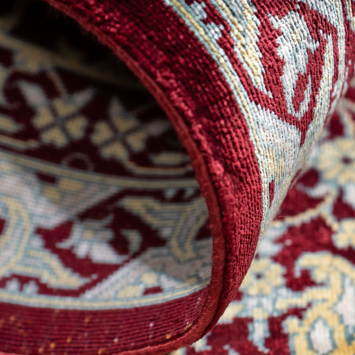 Tapis persan - Ghom - 78 x 54 cm - rouge foncé