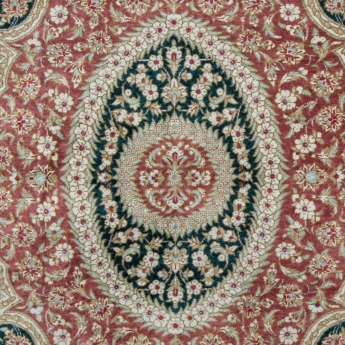Tapis persan - Ghom - 85 x 58 cm - bleu foncé