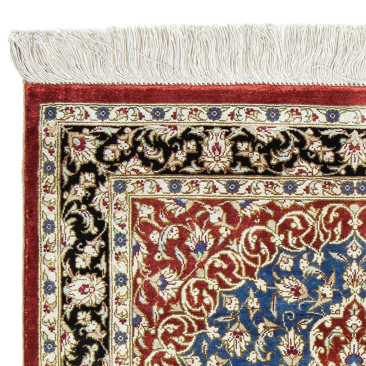Tapis persan - Ghom - 81 x 55 cm - rouge foncé