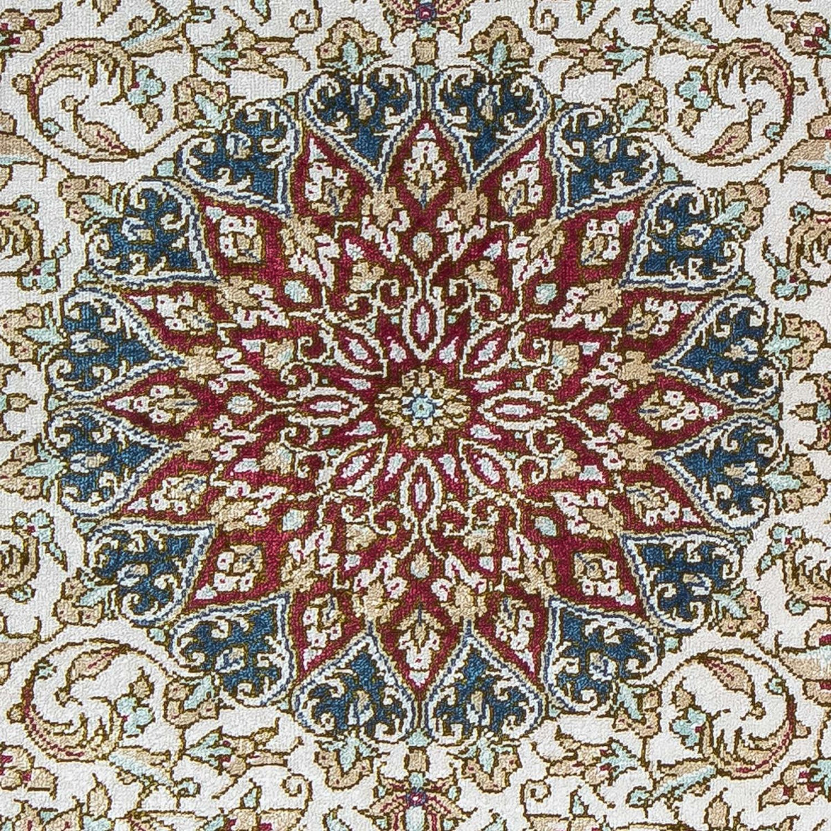Tapis persan - Ghom - 78 x 60 cm - rouge foncé
