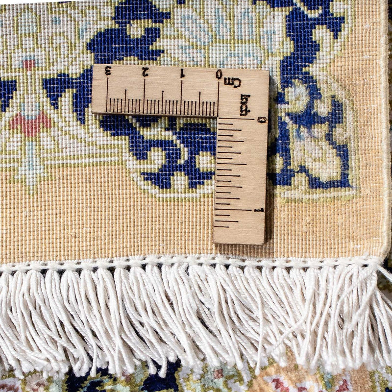 Tapis persan - Ghom - 93 x 59 cm - jaune moutarde