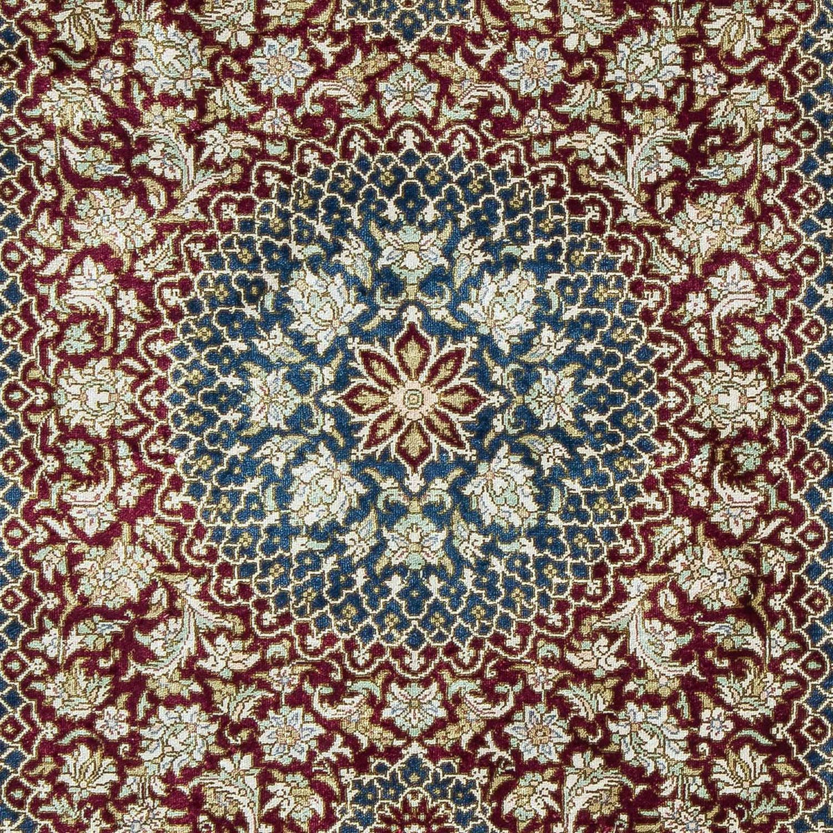 Tapis persan - Ghom - 92 x 61 cm - bleu foncé