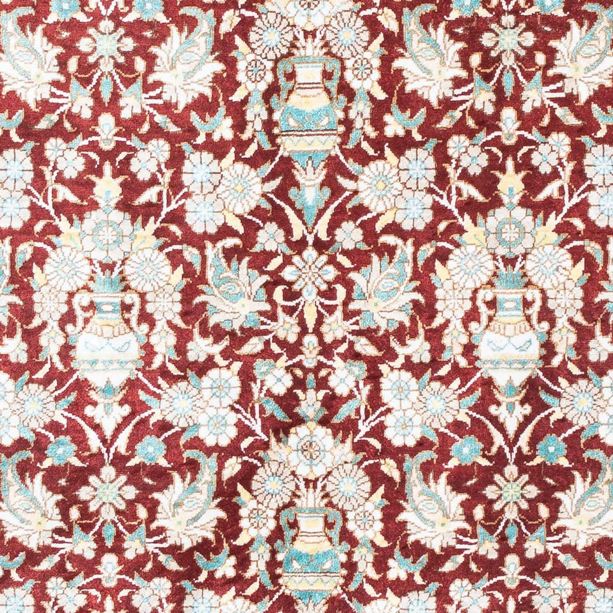 Tapis persan - Ghom - 119 x 76 cm - rouge foncé