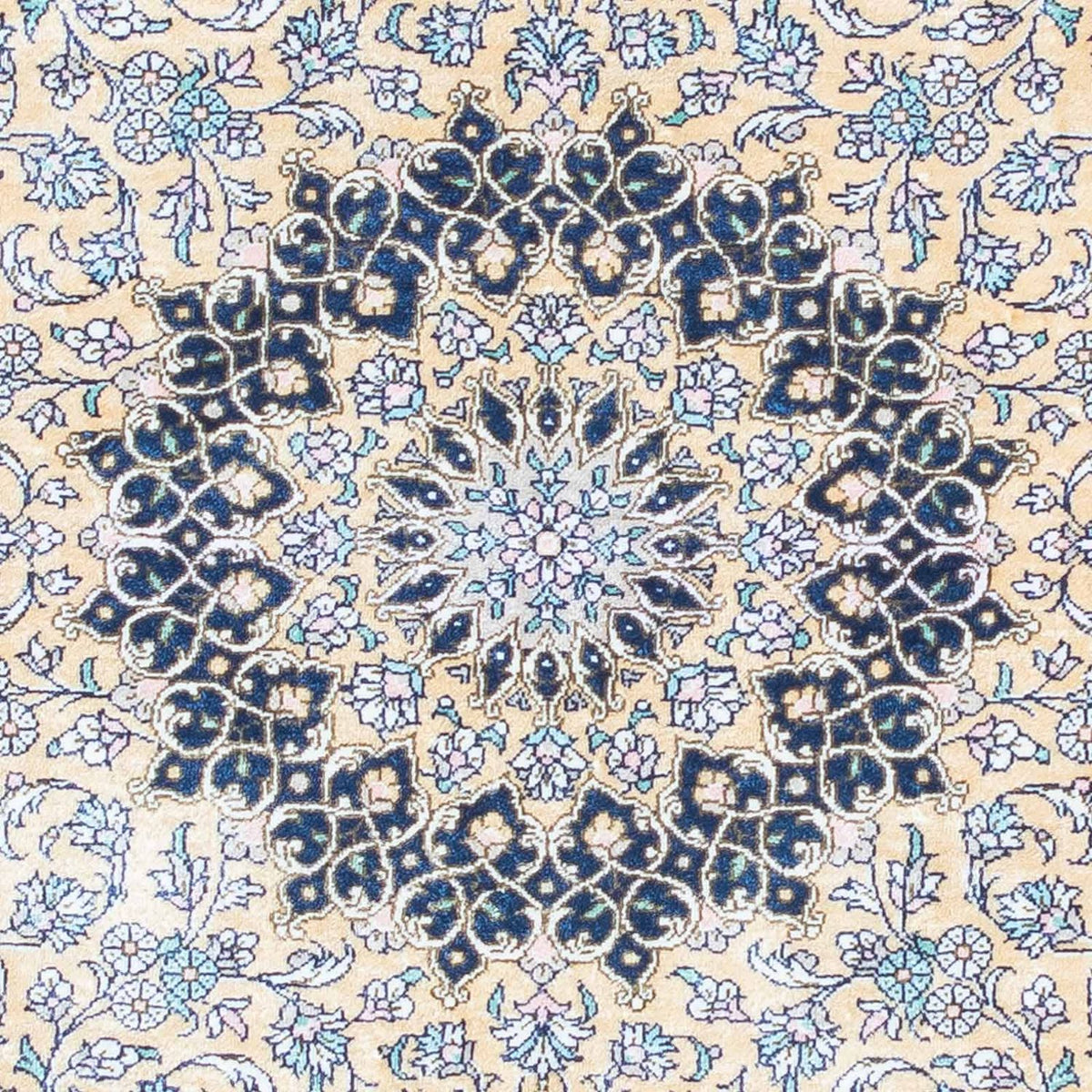 Tapis persan - Ghom - 111 x 73 cm - bleu