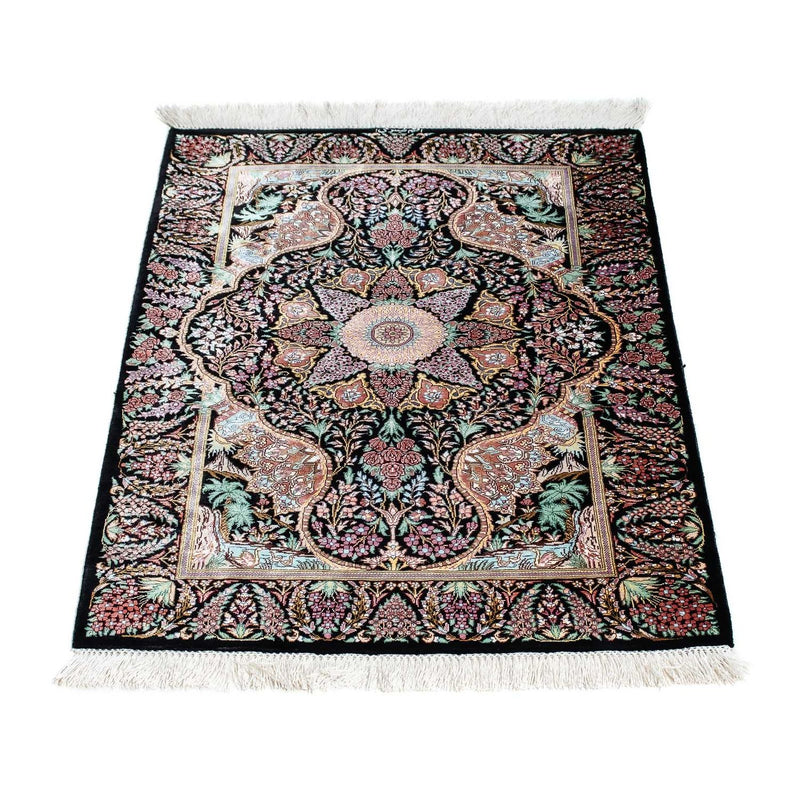 Tapis persan - Ghom - 85 x 61 cm - bleu foncé