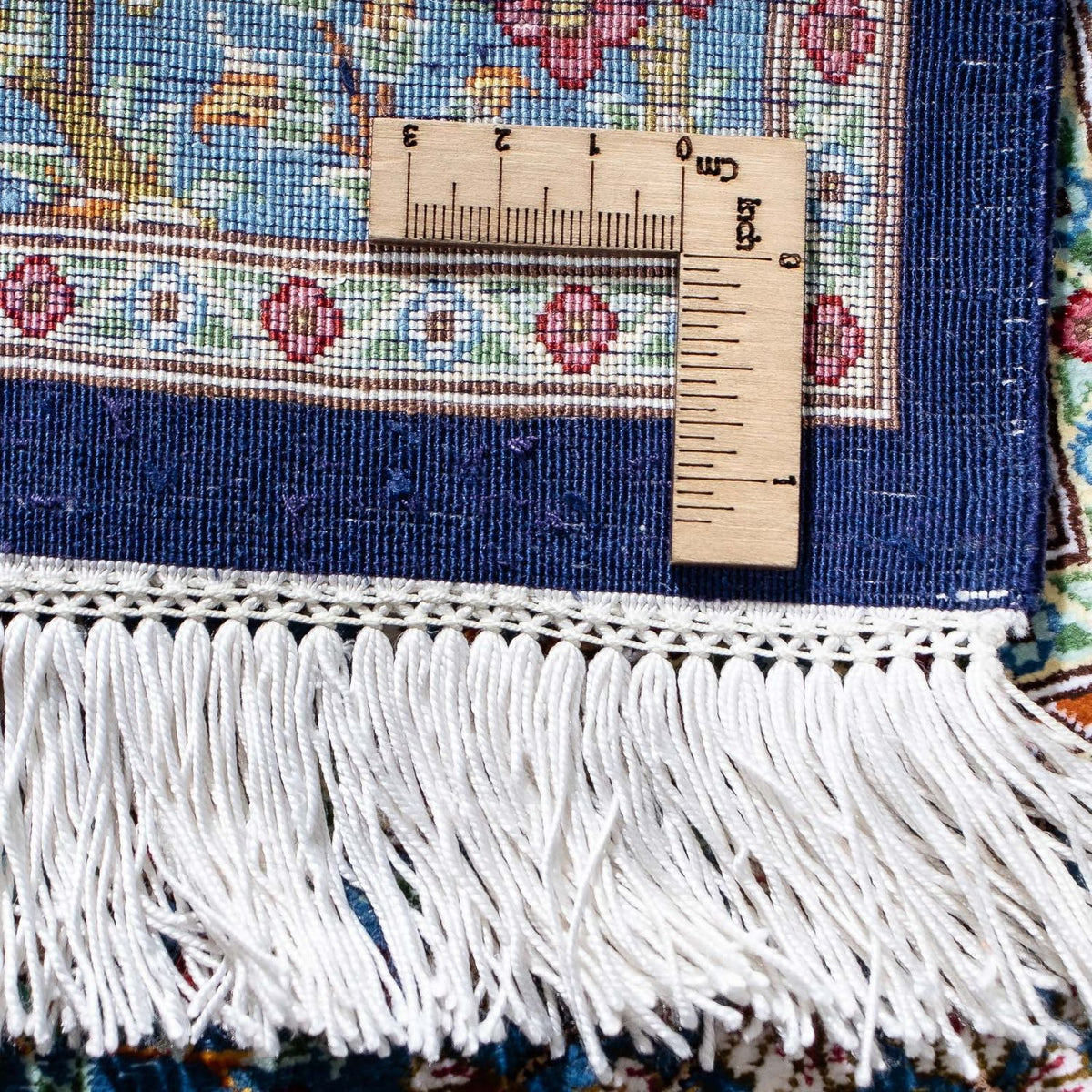 Tapis persan - Ghom - 96 x 57 cm - bleu foncé