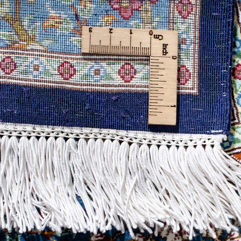 Tapis persan - Ghom - 96 x 57 cm - bleu foncé