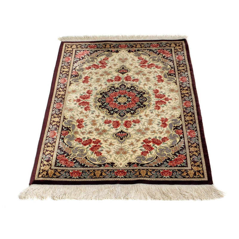 Tapis persan - Ghom - 93 x 60 cm - beige
