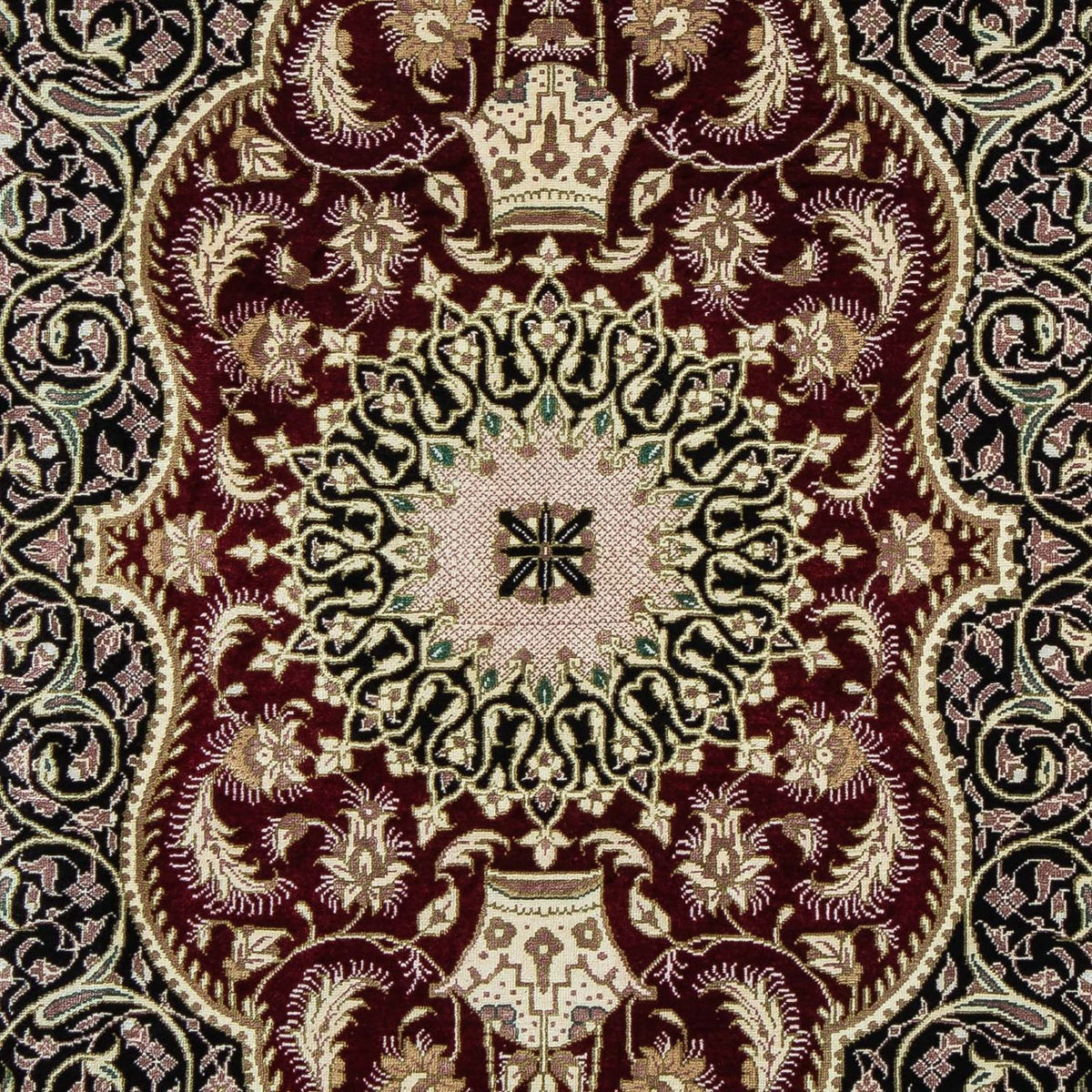 Tapis persan - Ghom - 94 x 58 cm - bleu foncé