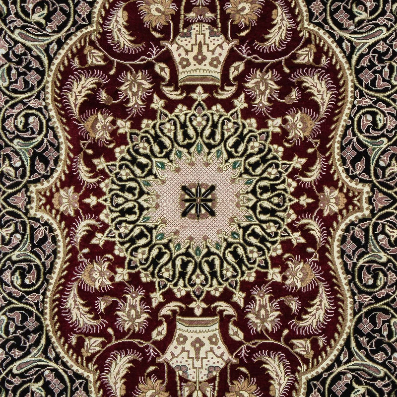 Tapis persan - Ghom - 94 x 58 cm - bleu foncé