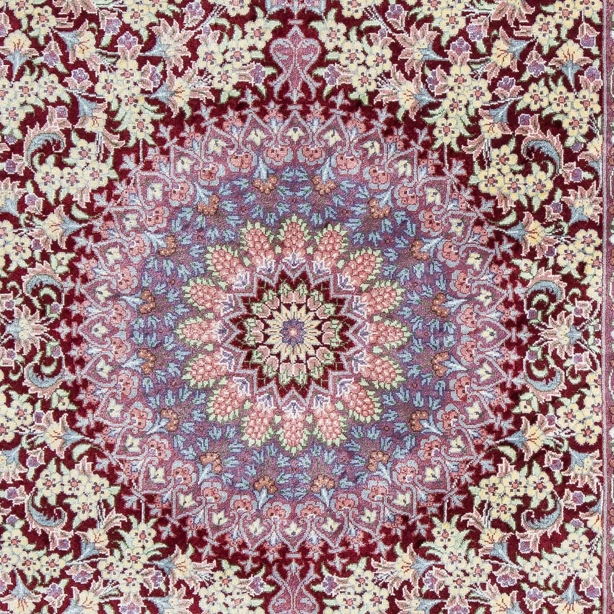 Tapis persan - Ghom - 101 x 59 cm - rouge foncé