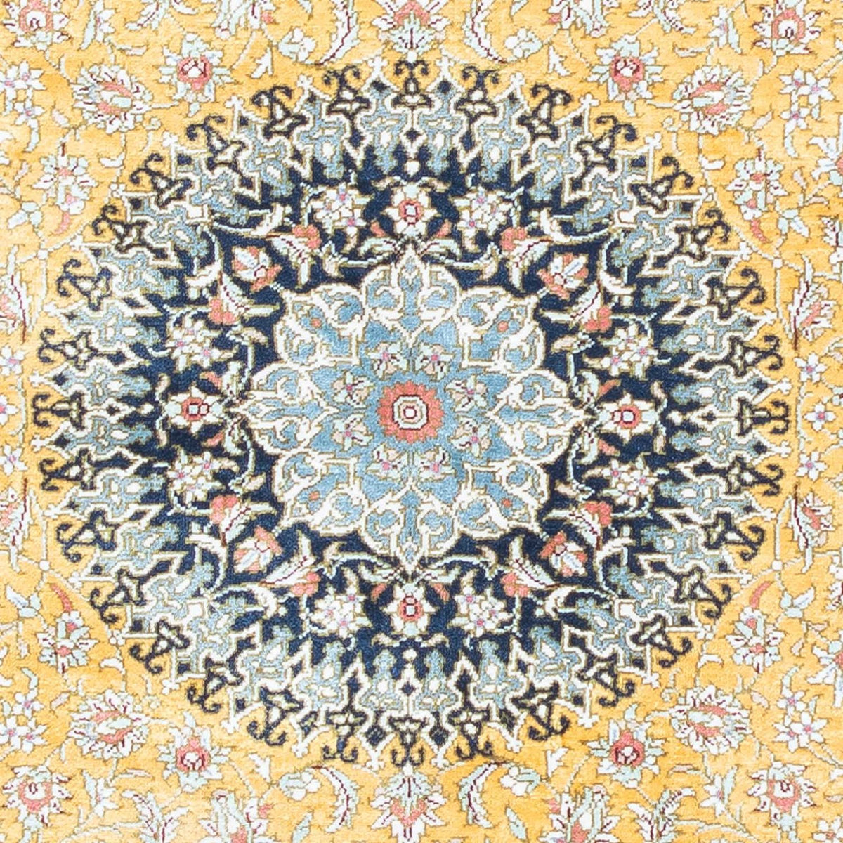 Tapis persan - Ghom - 118 x 78 cm - bleu clair