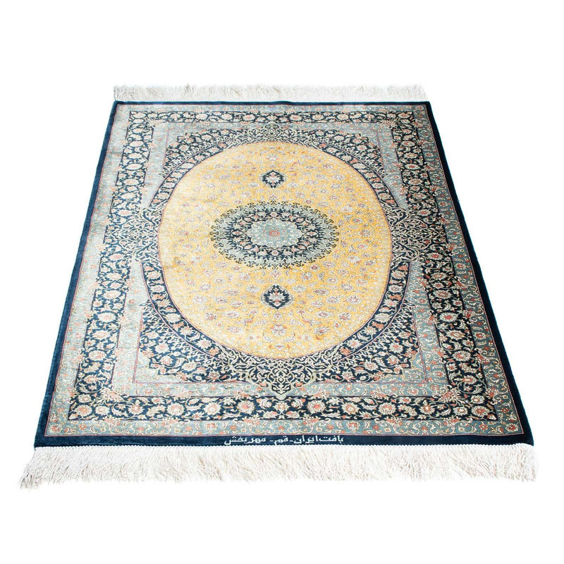 Tapis persan - Ghom - 118 x 78 cm - bleu clair