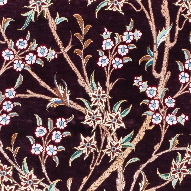 Tapis persan - Ghom - 123 x 79 cm - rouge foncé