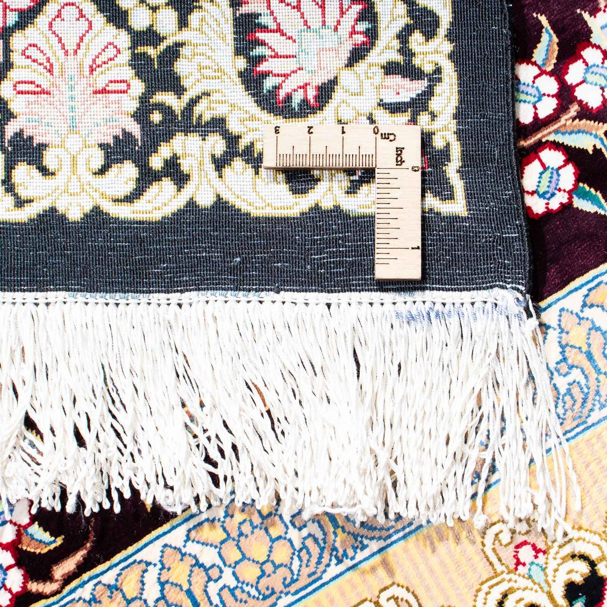 Tapis persan - Ghom - 123 x 79 cm - rouge foncé