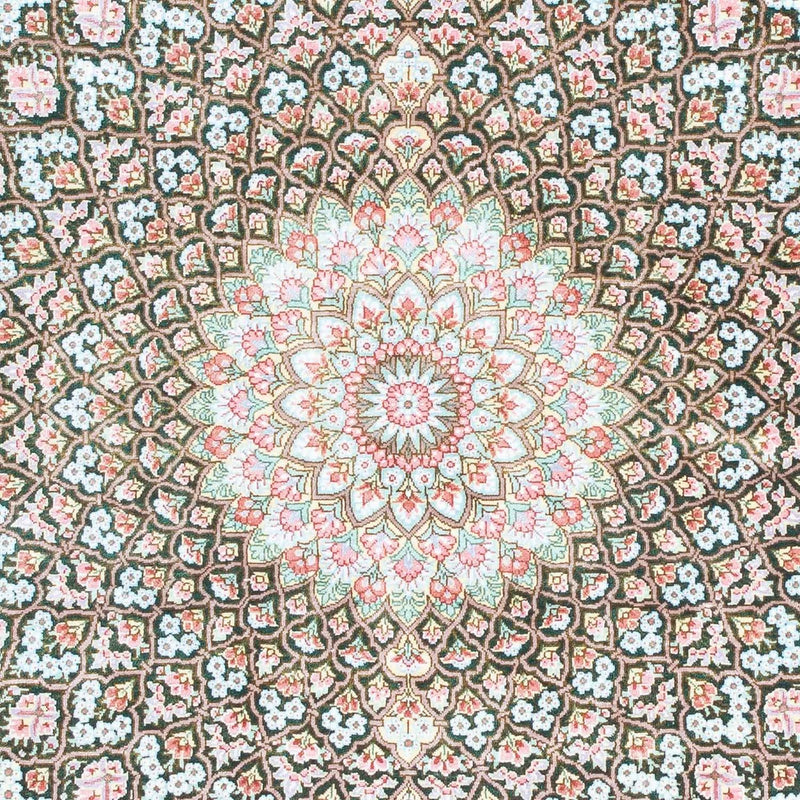 Tapis persan - Ghom - 128 x 83 cm - vert