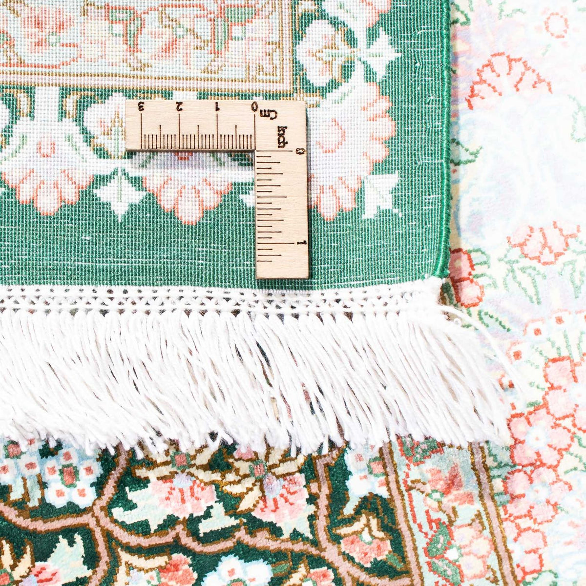 Tapis persan - Ghom - 128 x 83 cm - vert