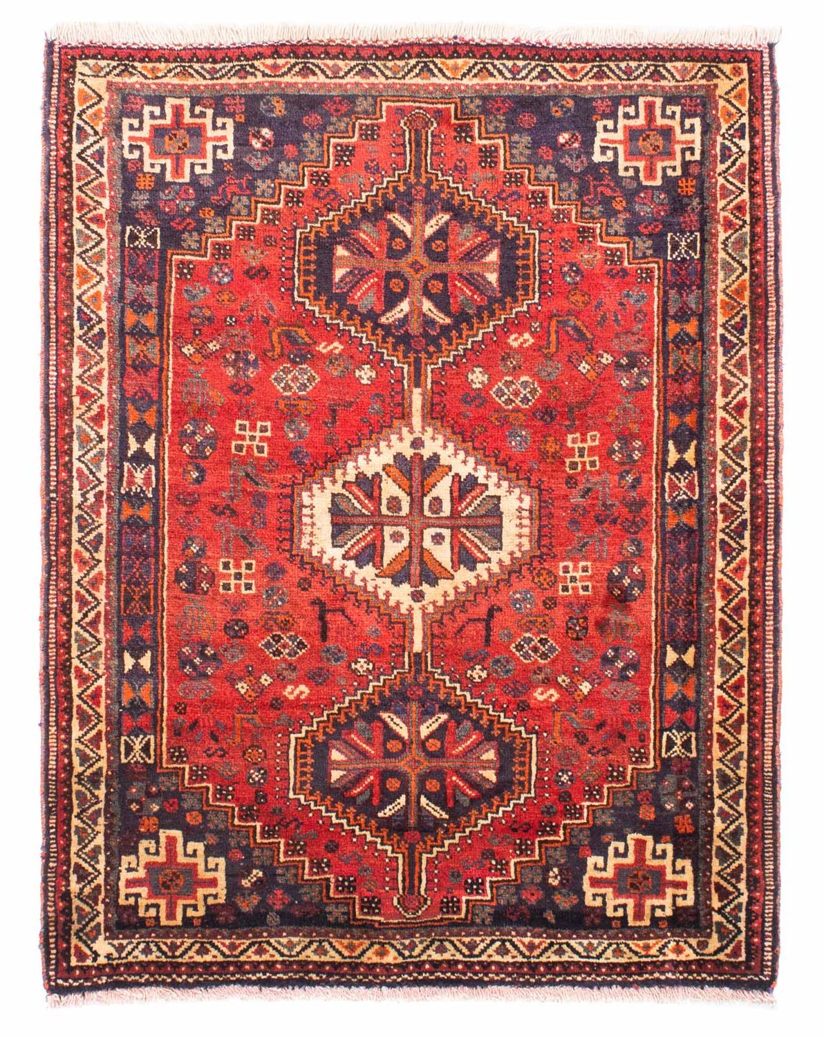 Tapis persan - Nomadic - 157 x 122 cm - rouge foncé