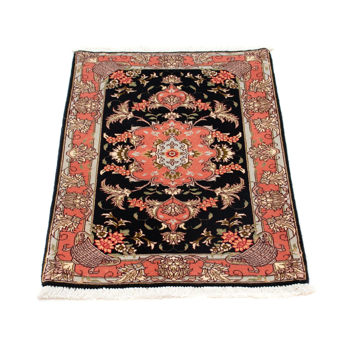 Tapis persan - Tabriz - Royal - 90 x 60 cm - bleu foncé