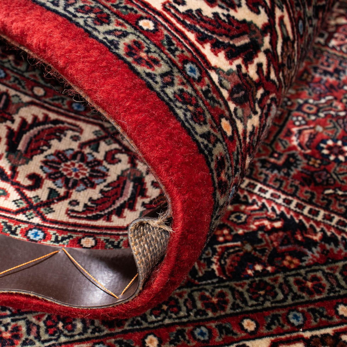 Tapis persan - Bidjar carré  - 152 x 148 cm - rouge foncé