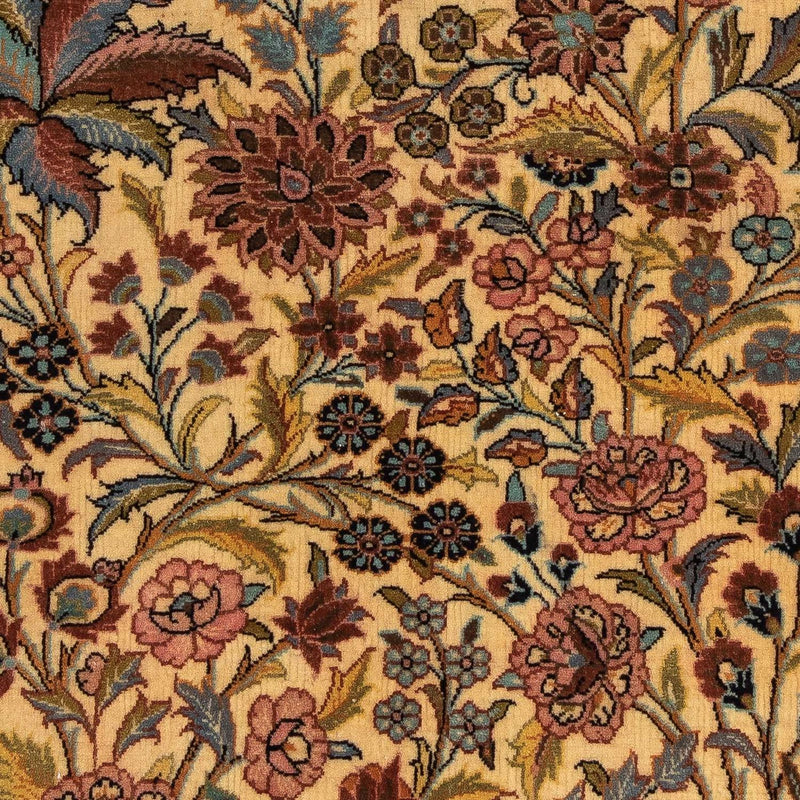 Tapis persan - Ghom - 113 x 68 cm - jaune moutarde